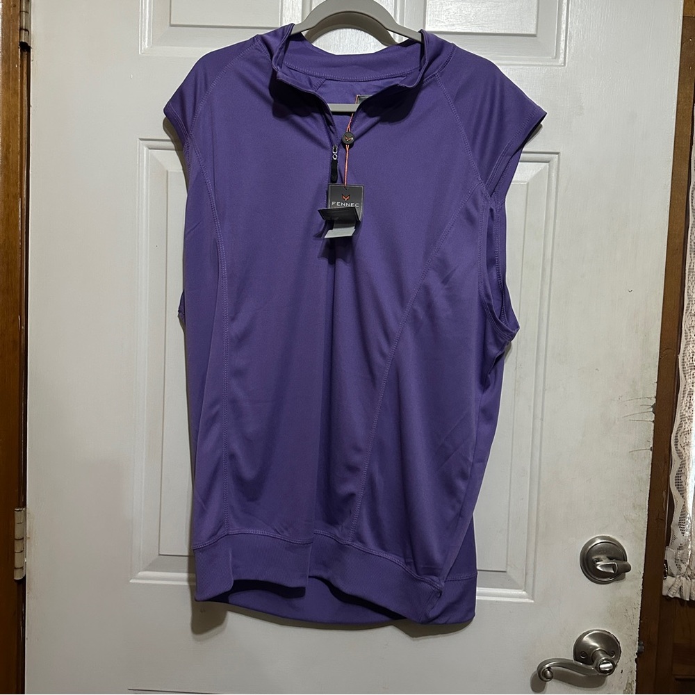 Fennec performance Vest Mens L Grape 1/4 Zip Sleeveless‎ Golf Jacket Lightweight